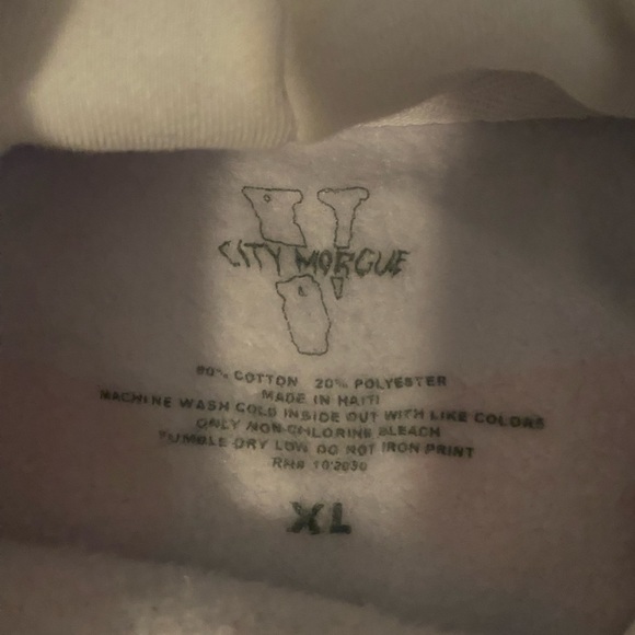 Vlone X City Morgue White Hoodie - Picture 3 of 3